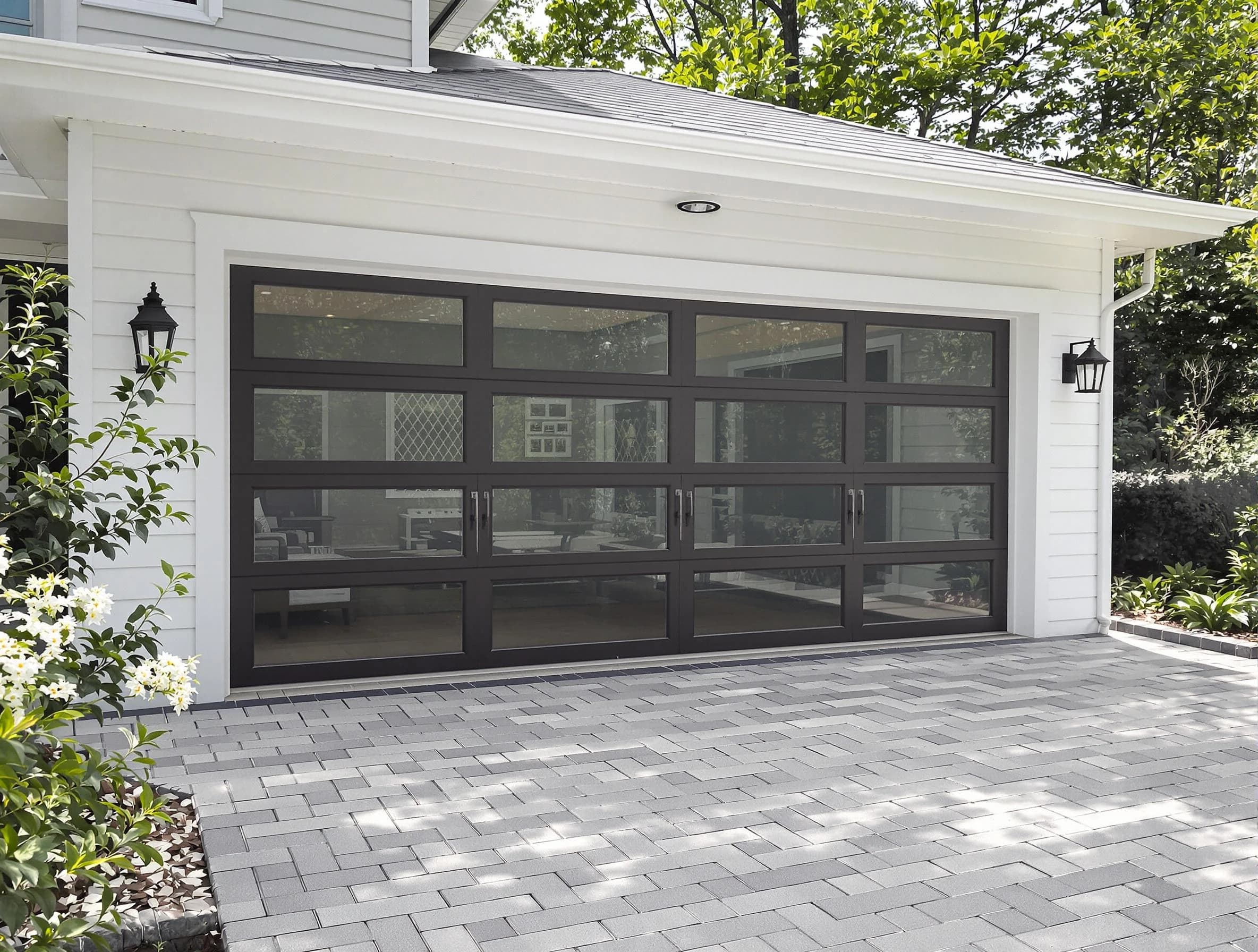 Stansbury Park Garage Door Repair design specialist presenting custom garage door options to Stansbury Park homeowner