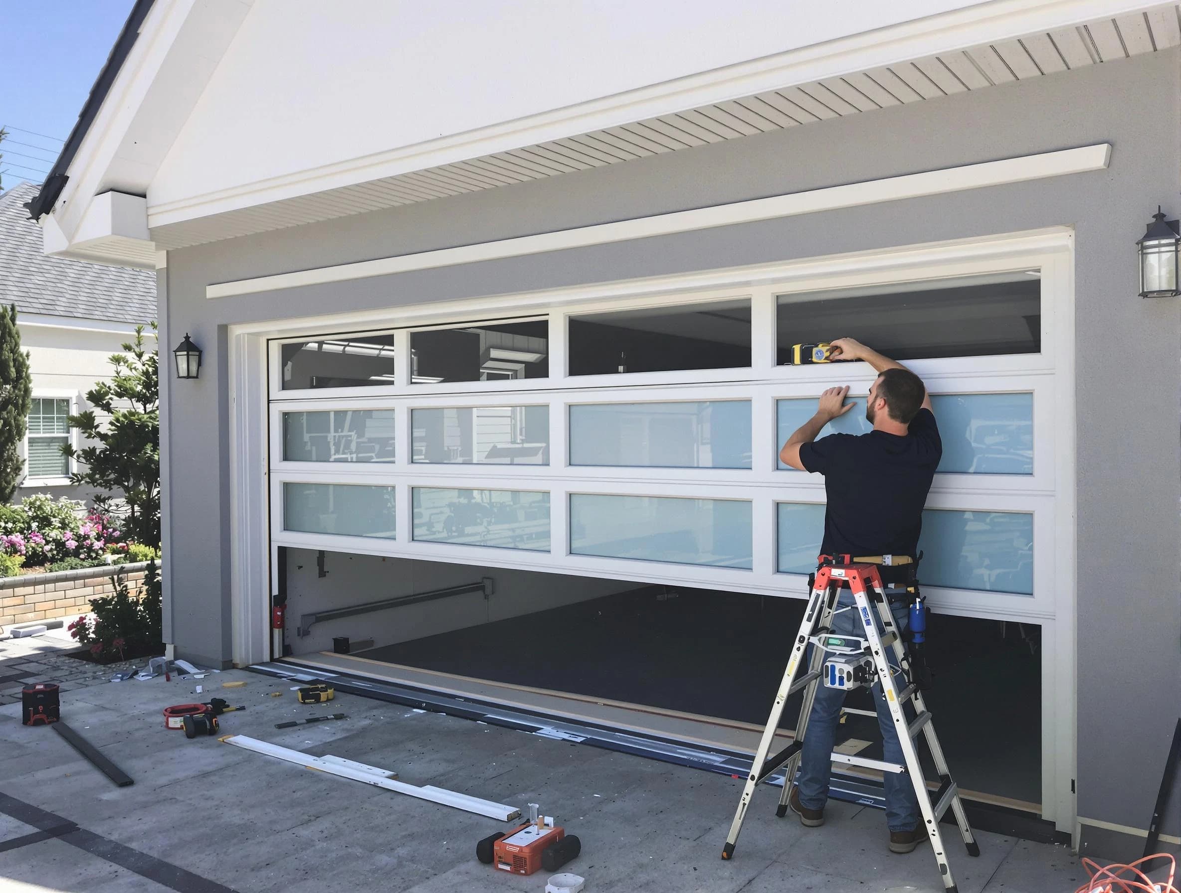 Stansbury Park Garage Door Repair team performing garage door replacement in Stansbury Park