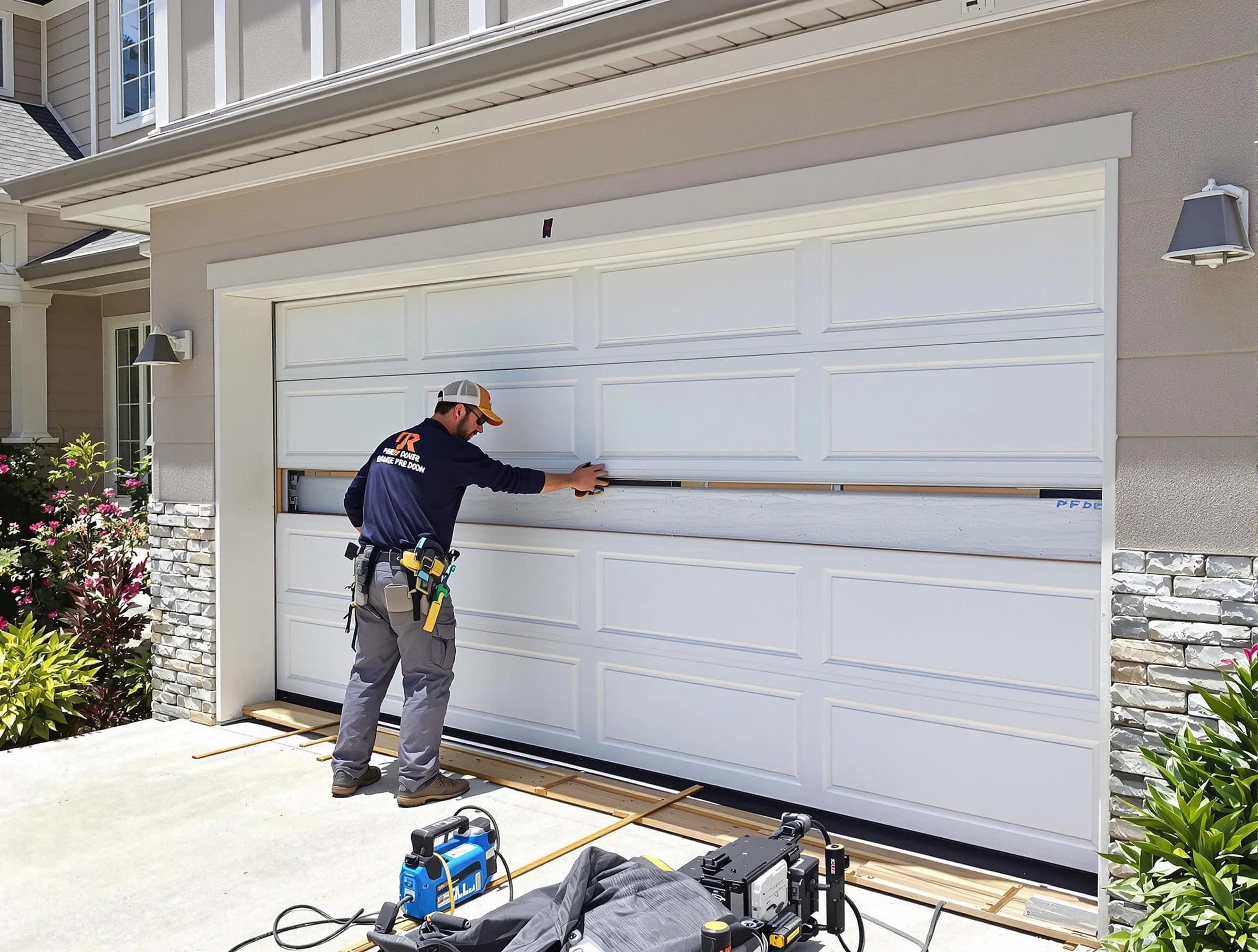 Stansbury Park Garage Door Repair team performing complete garage door replacement at Stansbury Park residence