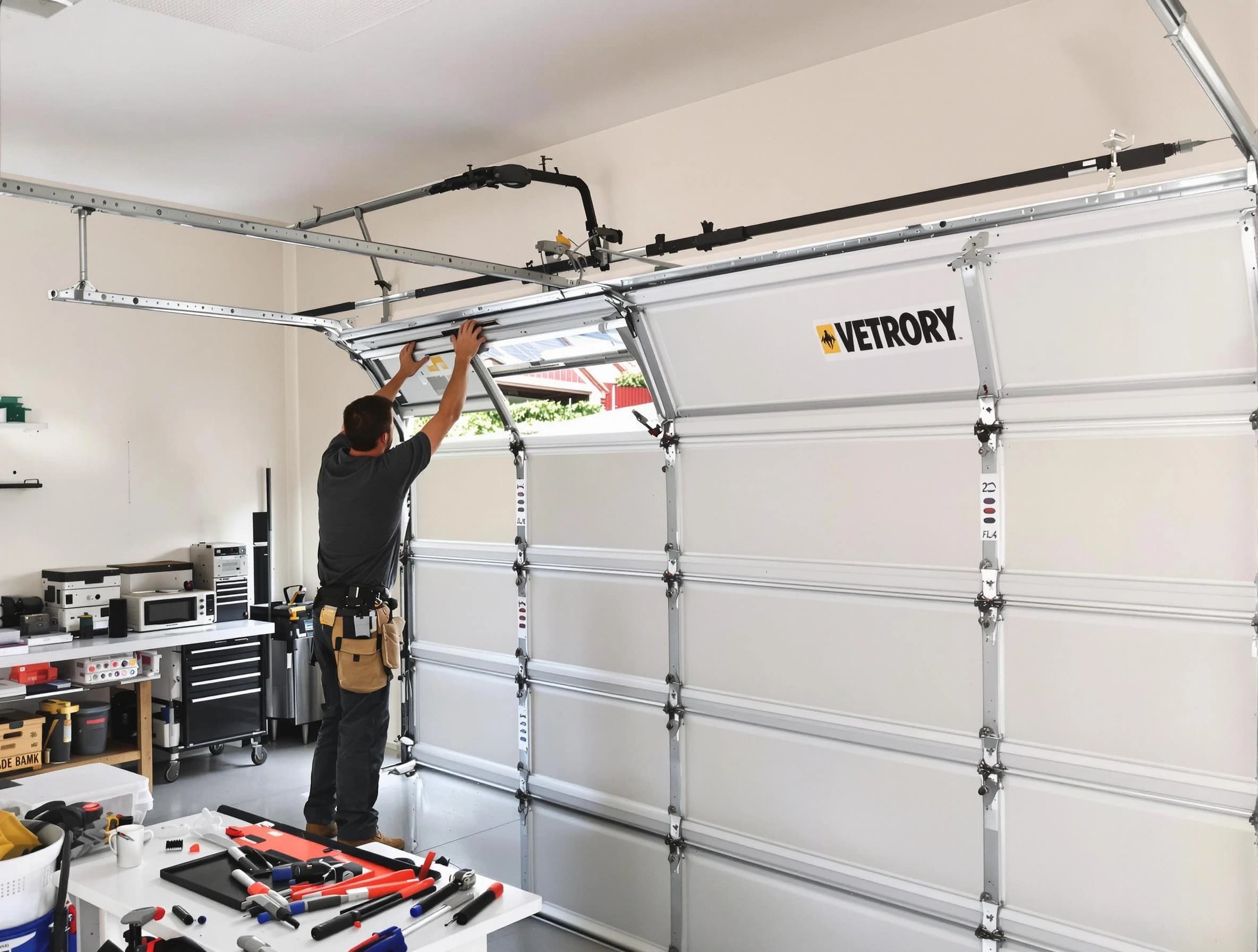 Stansbury Park Garage Door Repair technician performing section replacement in Stansbury Park