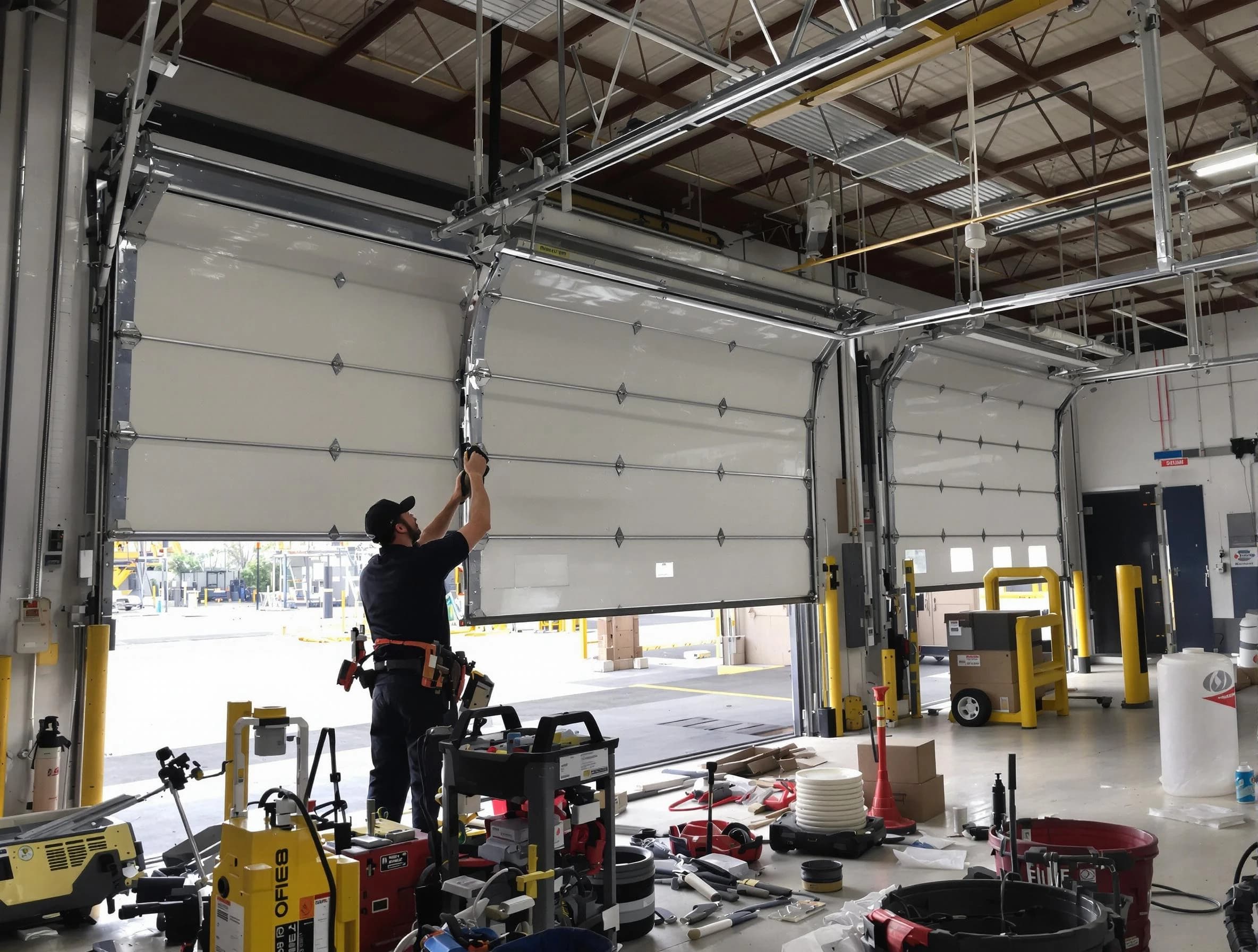 Stansbury Park Garage Door Repair technician performing commercial garage door repair in Stansbury Park