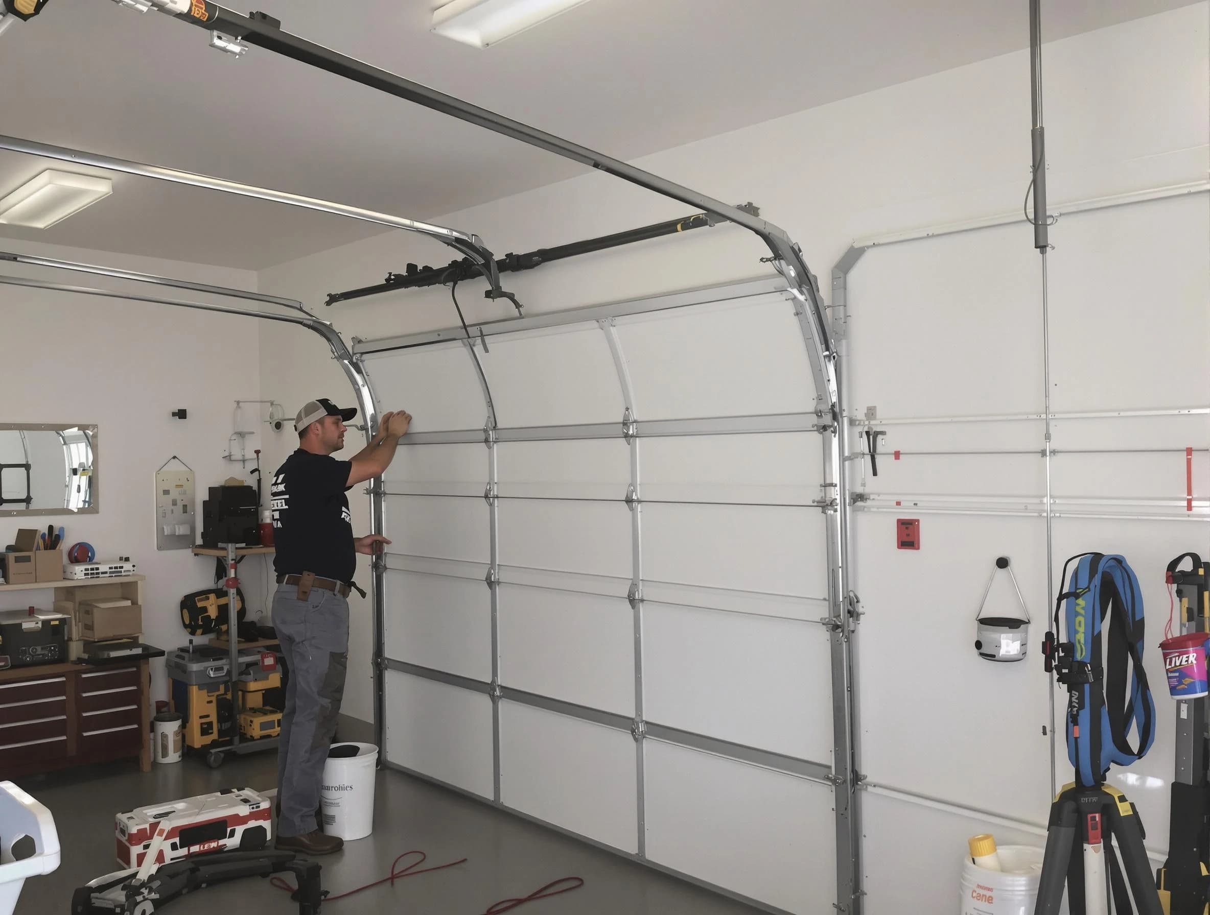 Stansbury Park Garage Door Repair team installing new garage door in Stansbury Park