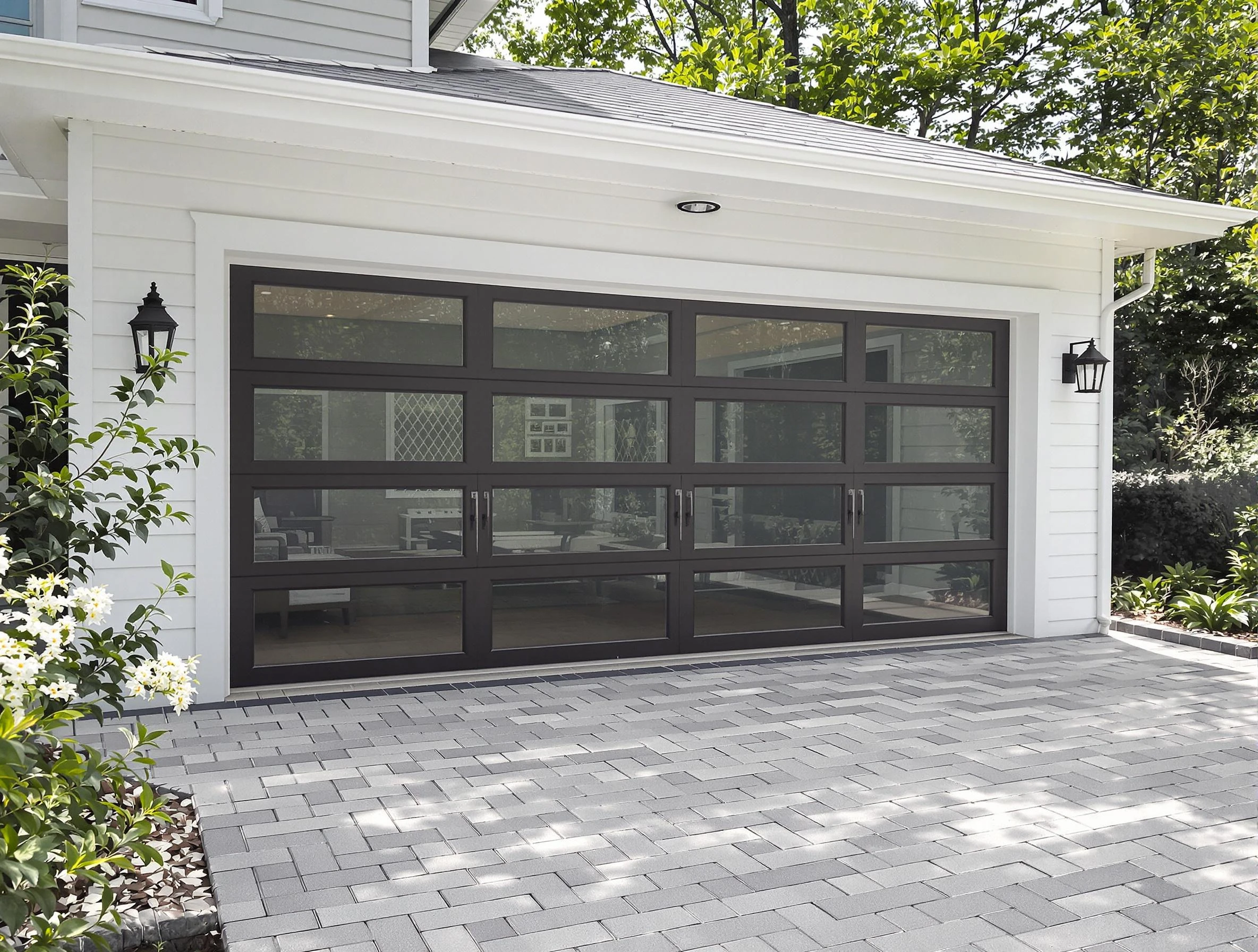 Stansbury Park Garage Door Repair design specialist presenting custom garage door options to Stansbury Park homeowner